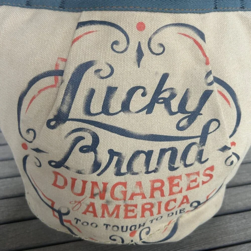 Lucky Brand Dungarees Canvas Tote Bucket Bag